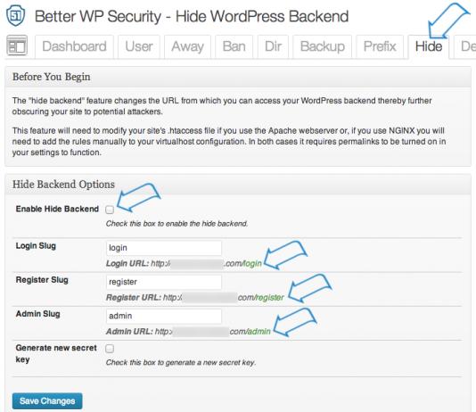 Better WP Security plug-in