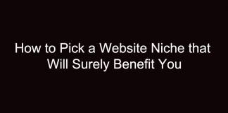 How to Pick a Website Niche that Will Surely Benefit You