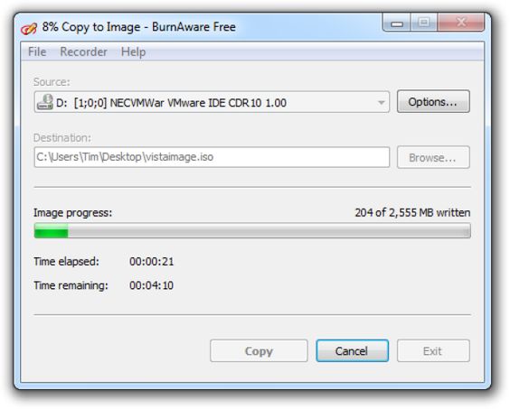 Create ISO Images from your Own CD or DVD